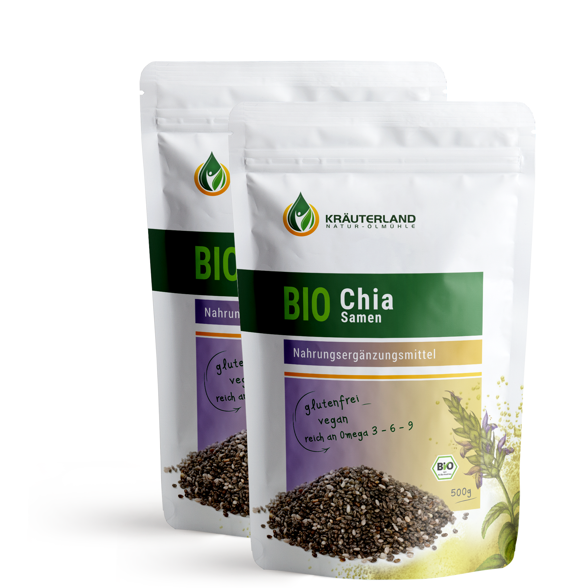 Bio Chia Samen schwarz 2x500g