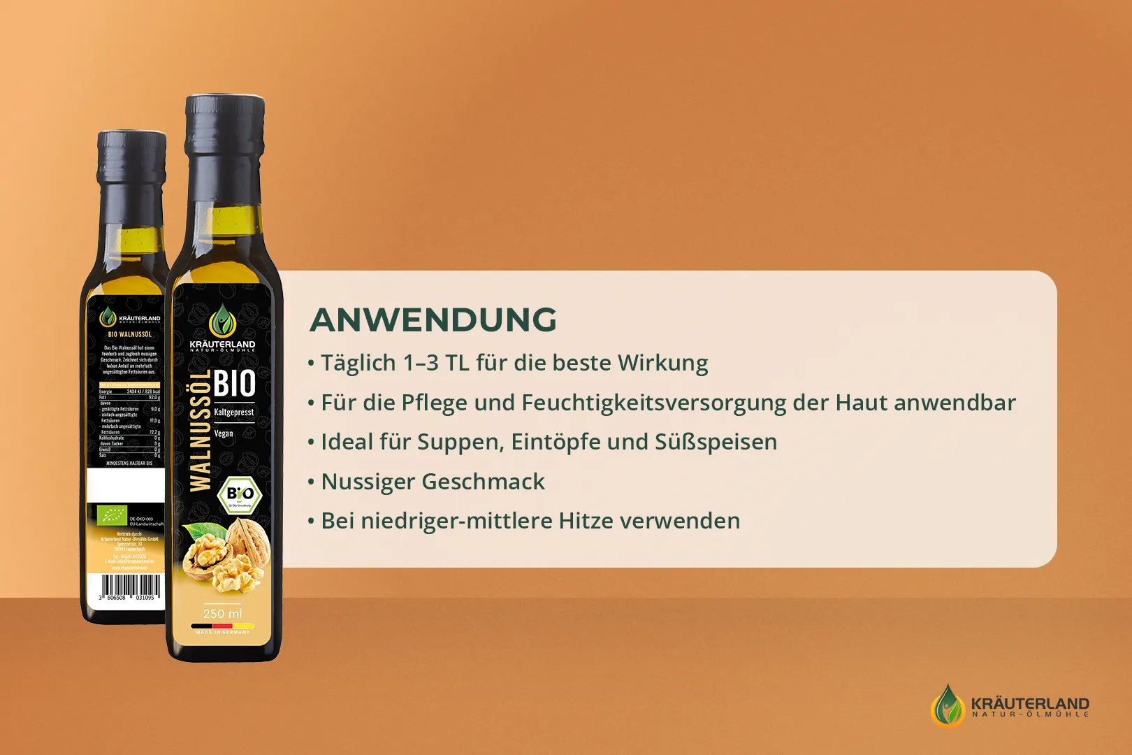 Bio Walnussöl 250 ml Anwendung 