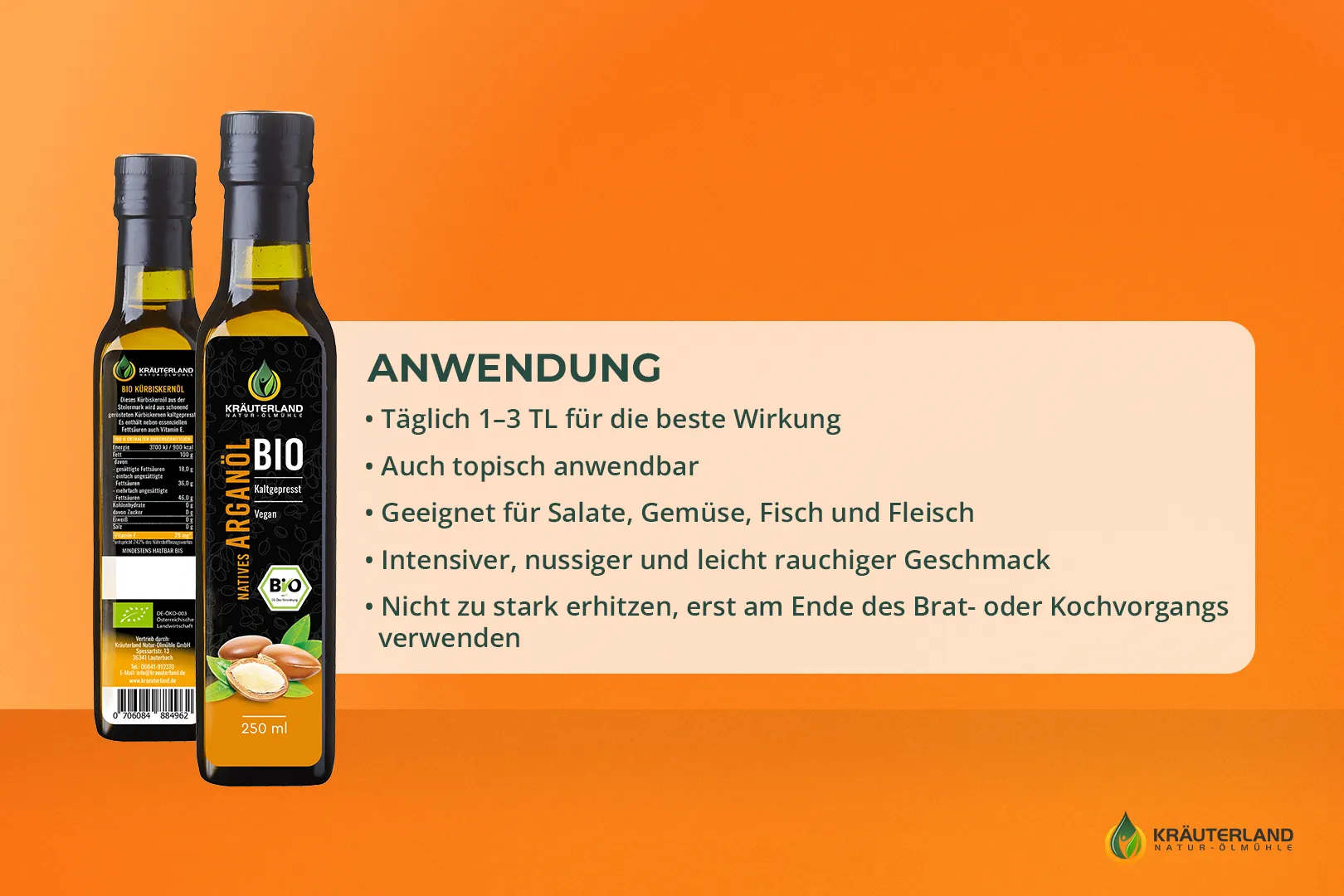 Bio Arganöl 250ml Anwendung