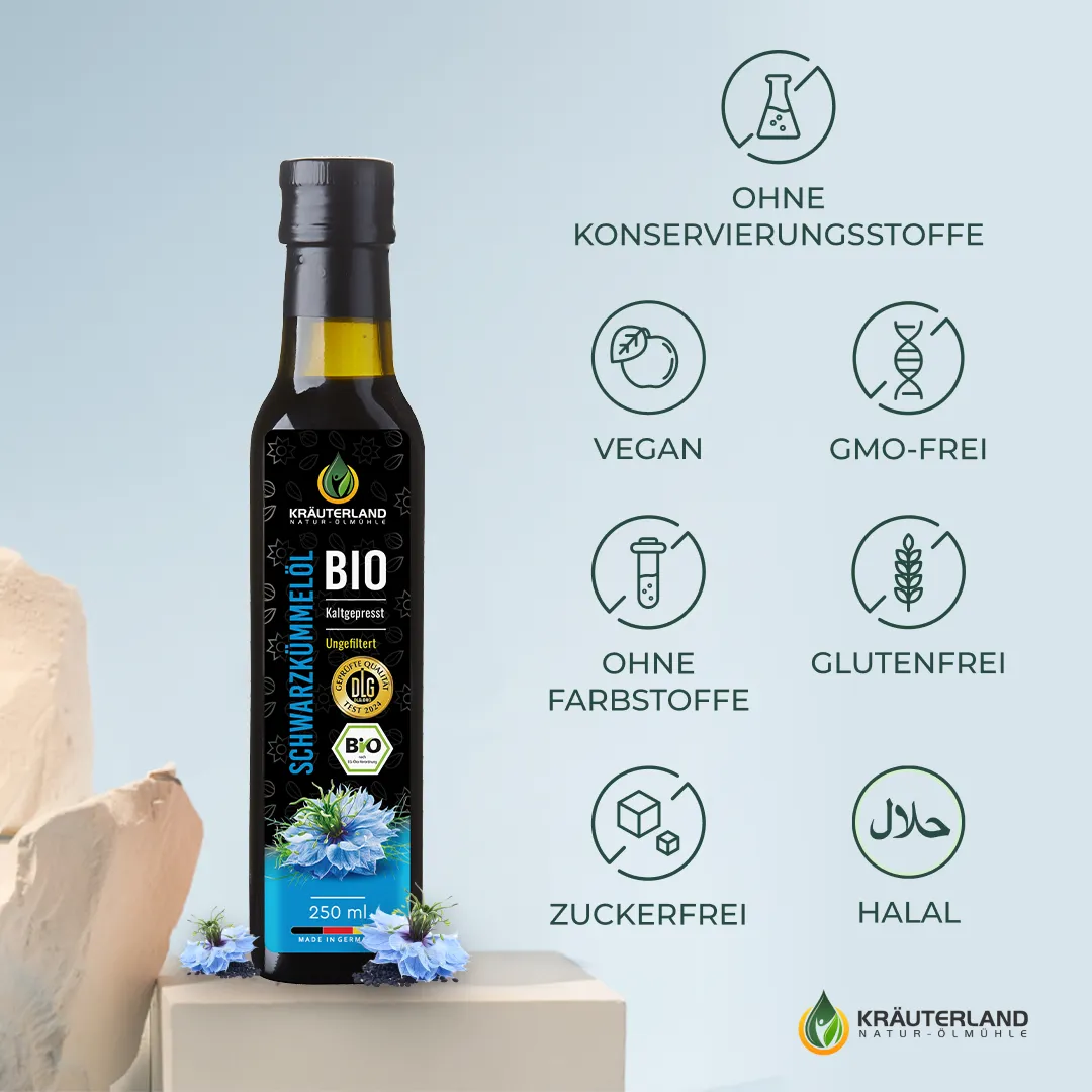  Bio Schwarzkümmelöl ungefiltert kaltgepresst 1x 250ml