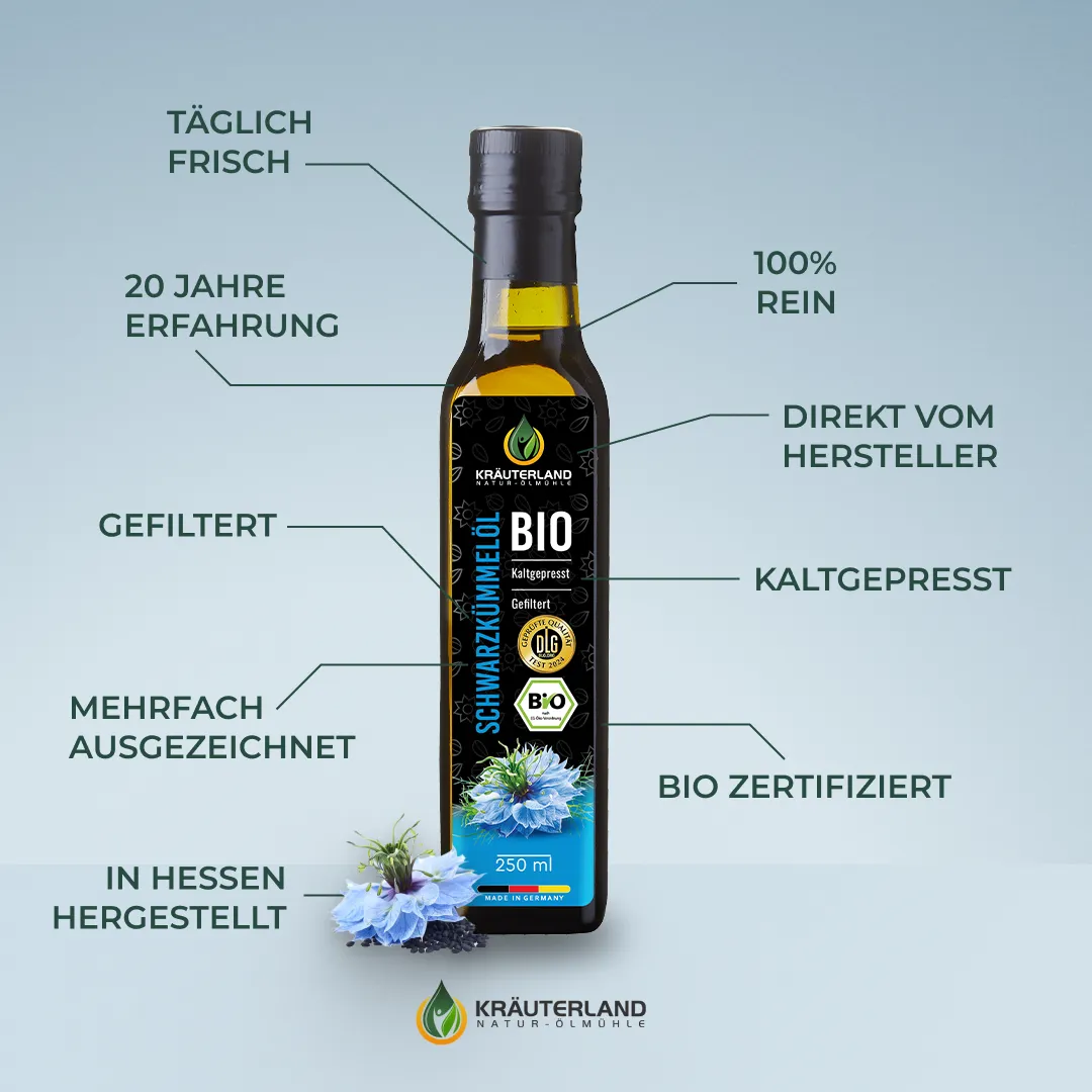 Bio Schwarzkümmelöl gefiltert 250ml Vorteile