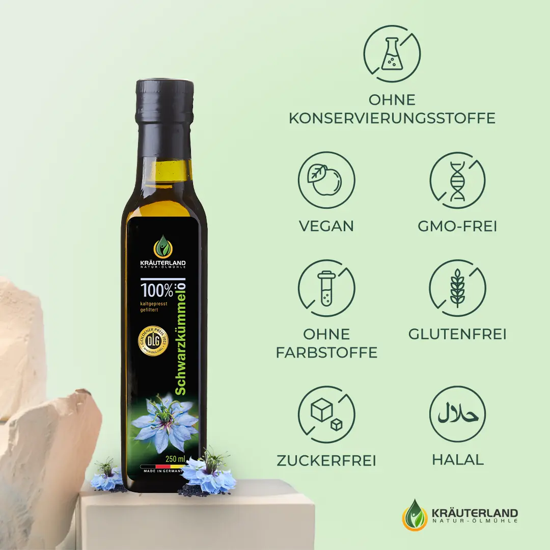 Kräuterland Schwarzkümmelöl gefiltert kaltgepresst 250ml