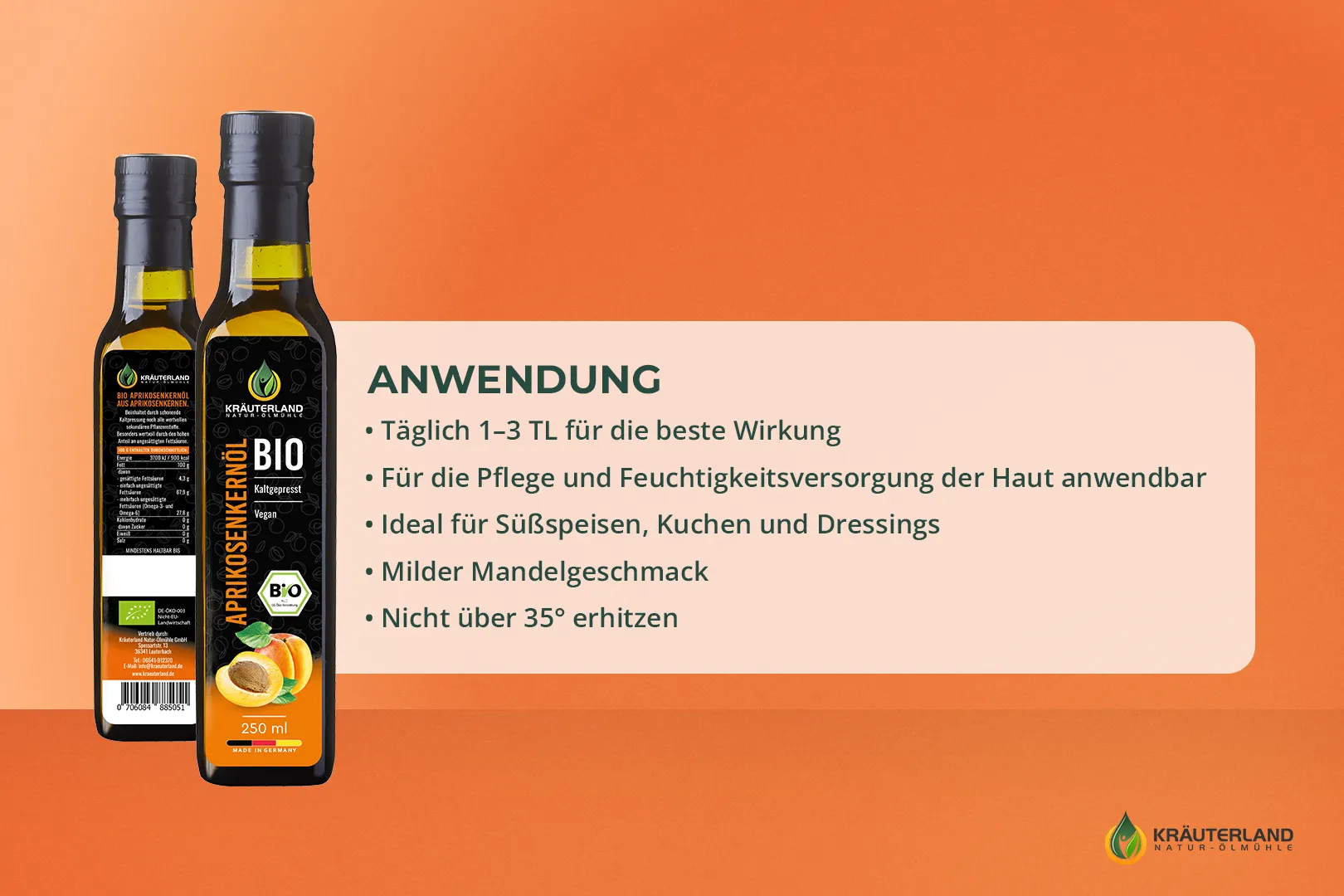 Bio Aprikosenkernöl 250 ml Anwendung