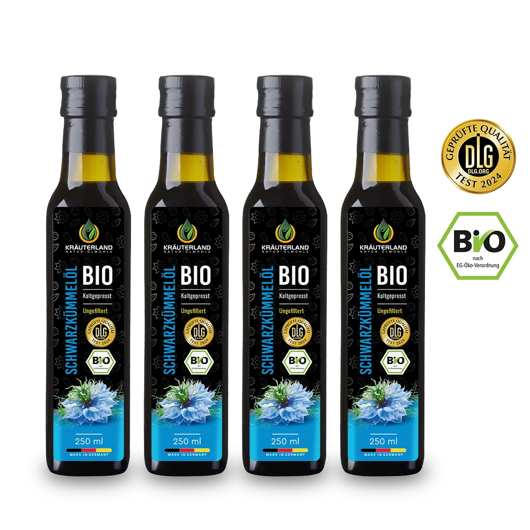 Bio Schwarzkümmelöl ungefiltert kaltgepresst 4x250ml